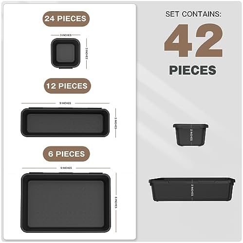 A-LuGei 42PCS Black Tool Box Organizer Tray Divider Set