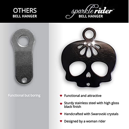 Sparkle Rider Sugar Skull Bell Hanger with Swarovski Crystals