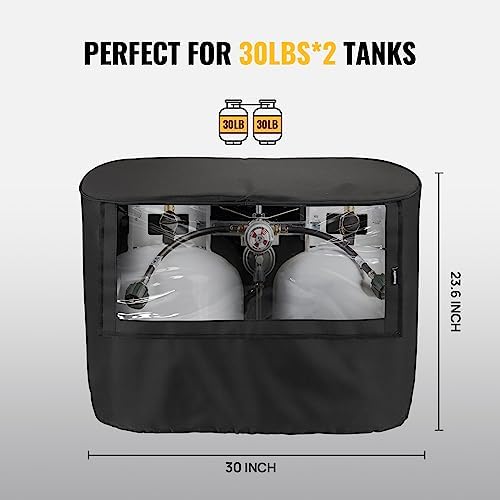 BougeRV Propane Tank Cover with Visible Valve Black