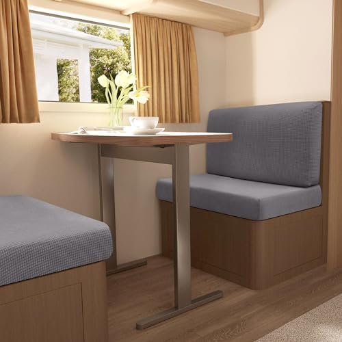 Stretch RV Dinette Cushion Covers 2 Set - Dark Gray