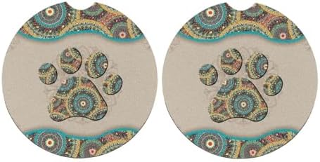 Boho Dog Paw Non-Slip Car Coaster Mat - 28 Inch
