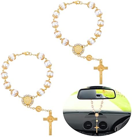 Cobee Car Rosary Set for Rearview Mirror Gold