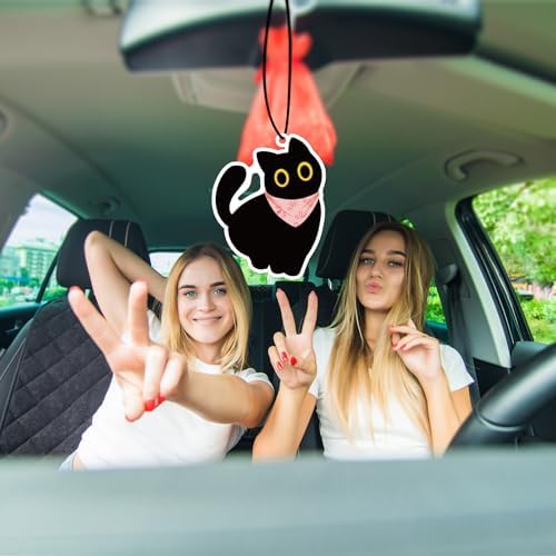 10PCS Cute Black Cat Hanging Air Fresheners with 5 Scents
