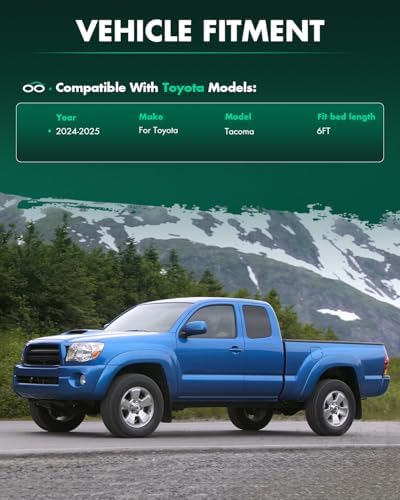 SCITOO Truck Bed Mat for 2024 Toyota Tacoma 6FT