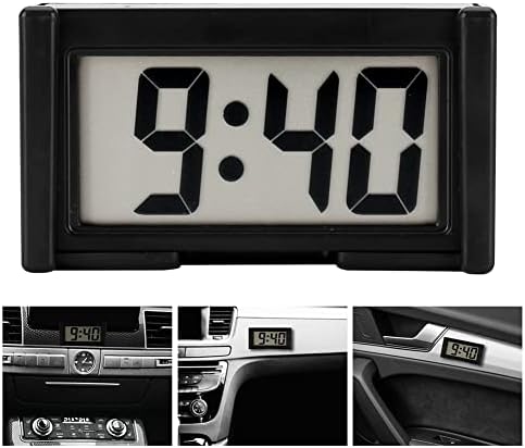 YOUNGFLY 4PCS Mini Car Clock with Large LCD Display