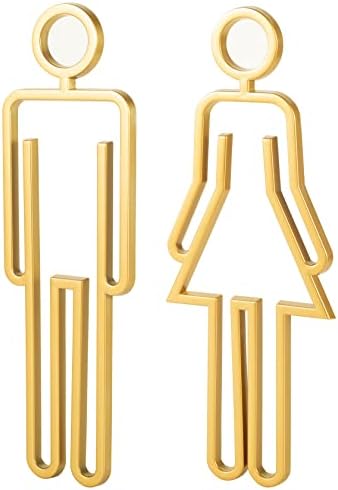 Acrylic Adhesive Backed Bathroom Sign Golden