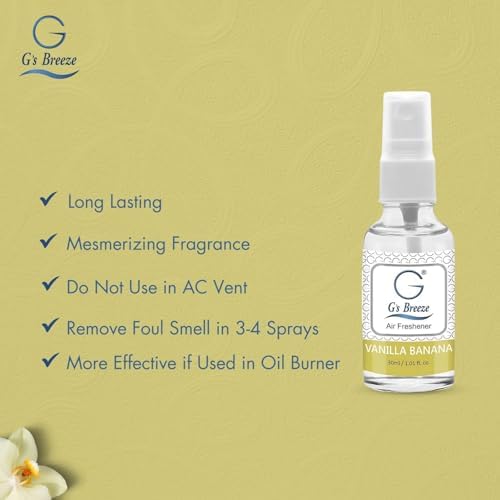 Gs Breeze Vanilla Banana Air Freshener - Sweet Long-Lasting