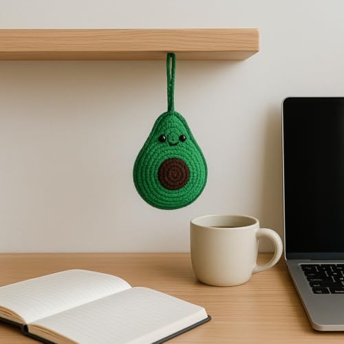 Handmade Crochet Avocado Ornament - Multi Use Amigurumi Decoration