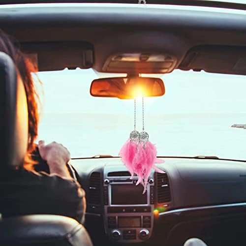 Dream Catcher Car Mirror Decor for Women Pink