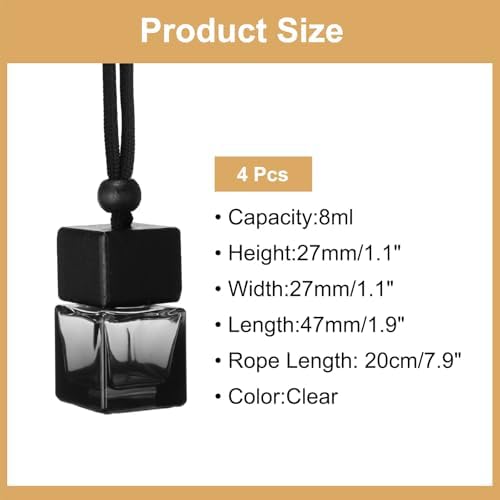 Uxcell 4pcs Hanging Car Air Freshener with Wooden Cap