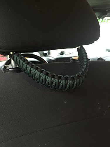 Paracord Headrest Grab Handles Set of 2 Dark Green
