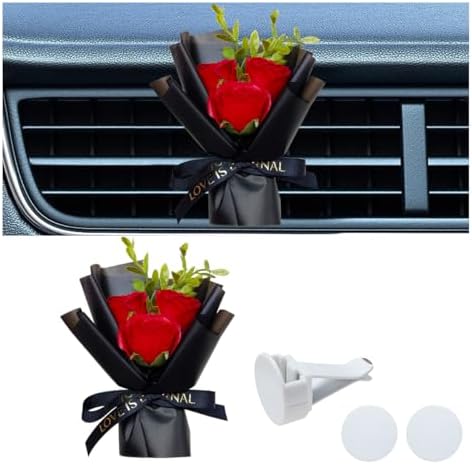Mini Bouquet Car Vent Clip Cute Rose Air Freshener Decor