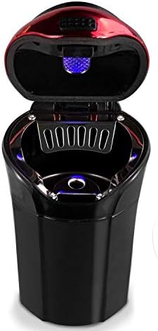 Car Ashtray with Lighter and Lid - Blue LED Indicator