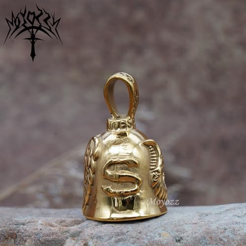 Angel Wing Knight Bell Letters Motorcycle Guardian Bell - Gold