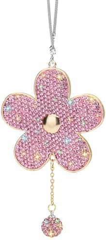 Soleebee Pink Crystal Rhinestone Car Hanging Ornament