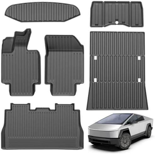 PawteIin Tesla Cybertruck Floor Mats 2023 2024 2025 Set of 6