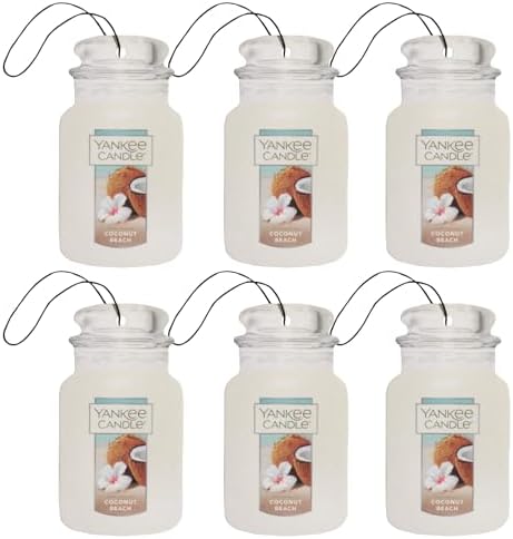 Yankee Candle Car Jar Paper Coconut Beach 1 CT Pack of 6