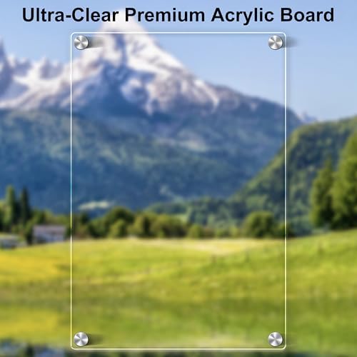 SINGFUM 12x8 Acrylic Magnetic Dry Erase Board 2 Pcs
