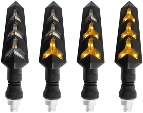 4PCS Motorcycle Turn Signal Kit with Amber LED Lights