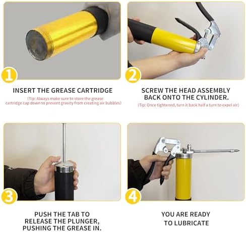 Haojili Grease Gun Kit 8000 PSI Heavy Duty Pistol Grip