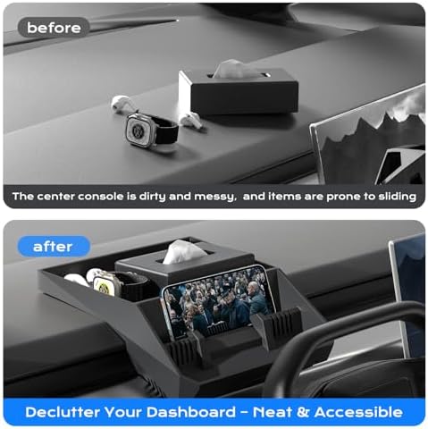 Cybertruck Dashboard Tray Organizer 2025 - Anti-Slip Custom Fit Silicone Storage Box
