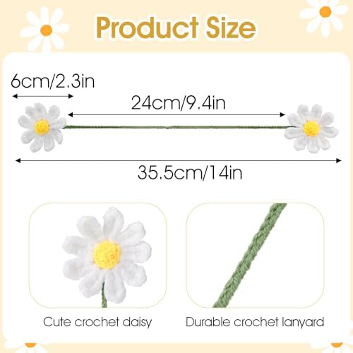 Cute Crochet Daisy Car Decor for Women