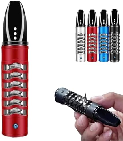 USB Rechargeable Ashtray with Flameless Lighter Red