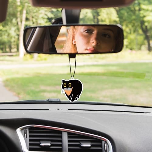 10PCS Cute Black Cat Hanging Air Fresheners with 5 Scents