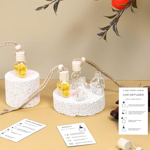 100 pcs Empty Car Diffuser Bottles with Hanging Lanyard and Instruction Cards