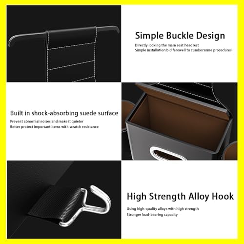 K LAKEY Seat Back Organizer with 2 Cup Holders and Hook