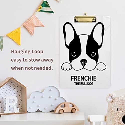 Eionryn Cute French Bulldog Clipboard Silver A4 Size