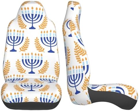 Hanukkah Menorah Car Seat Covers Set of 2 Universal Fit