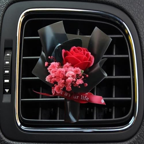 Galepromot Black Mini Dried Flower Bouquet Car Air Vent Clip
