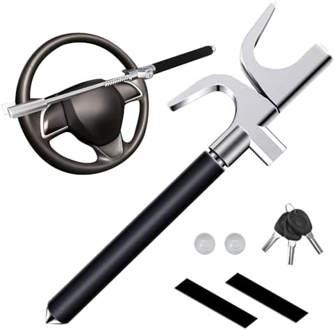 Heavy Duty Steering Wheel Lock with 3 Keys and Breakaway Tip