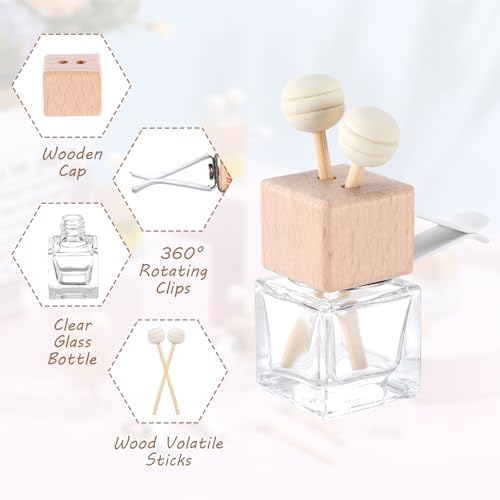 30 Pack Car Diffuser with Vent Clip and Wooden Sticks
