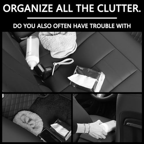 AUCELI Car Seat Back Organizer with Cup Holder and Tissue Box