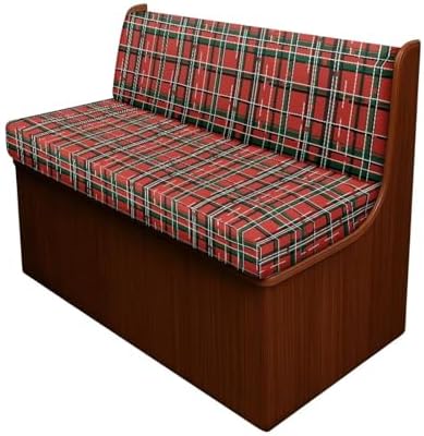 RV Dinette Cushion Covers with Christmas Red Plaid