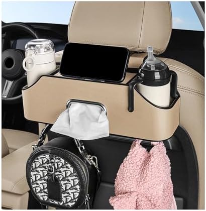 Car Seat Back Organizer with 2 Drink Holders and Storage Hooks