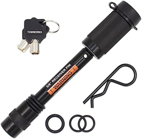 TowWorks 79631 Unique Keyed Hitch Lock with Extra Long Pin