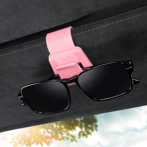 2 Pack 2 in 1 Sunglass Holder for Car Visor