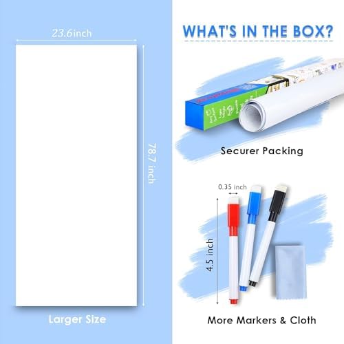 Dry Erase Whiteboard Sticker Wall Decal 787x236 Self-Adhesive