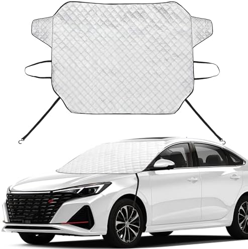 EXQUISLIFE 3-Layer Windshield Snow Cover for Cars and SUVs