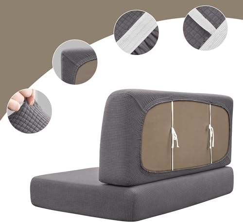 Stretch RV Dinette Cushion Covers 2 Set - Dark Gray