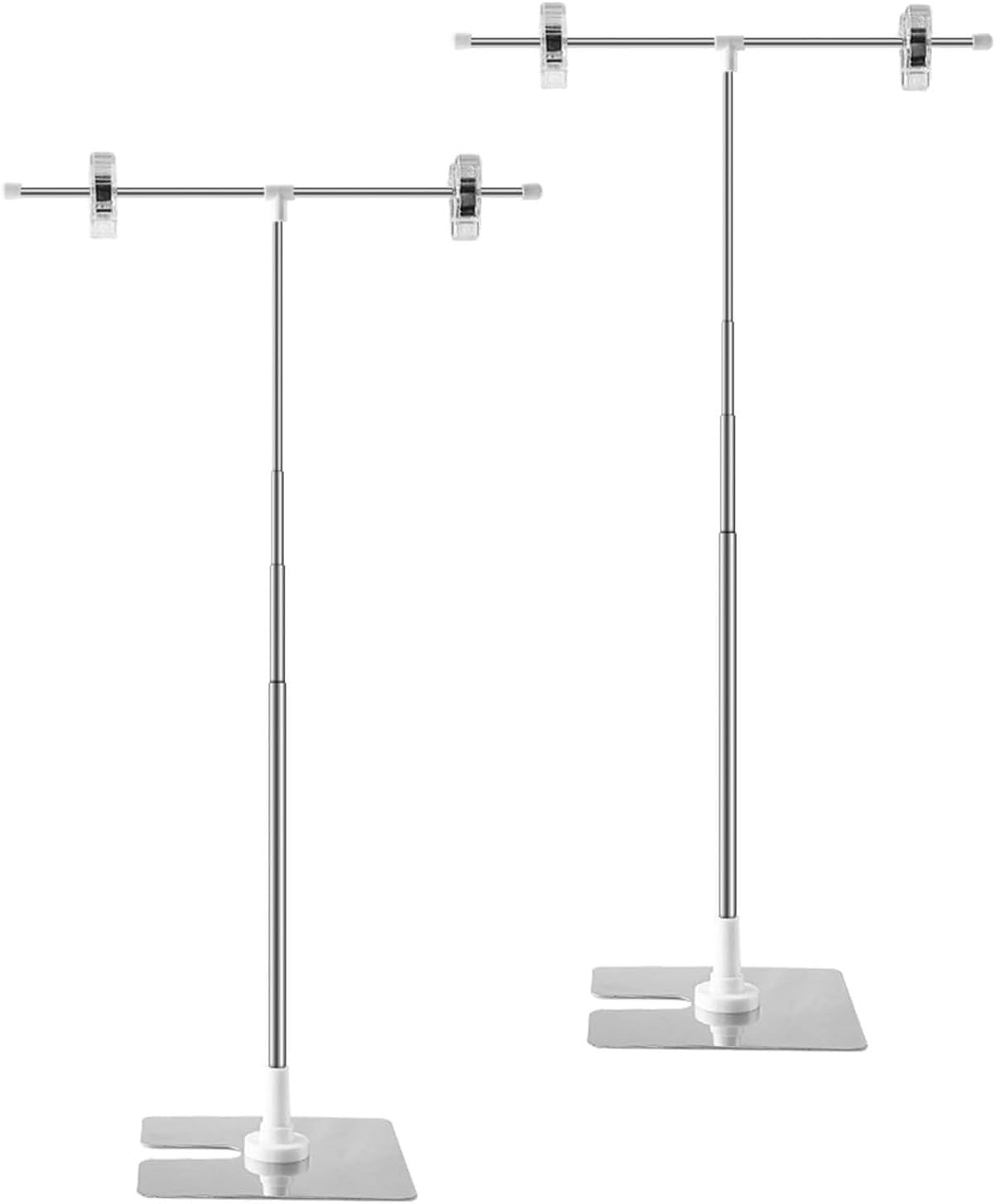 2-Pack T-Shaped Adjustable Metal Banner Holder