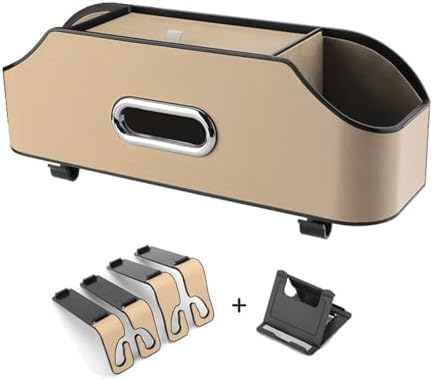 Car Headrest Back Seat Organizer with Cup Holder and Tissue Box
