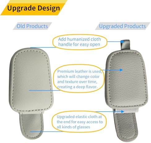 Yuoyar Magnetic Sunglass Holder 4Pcs Silver Grey
