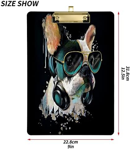 Eionryn French Bulldog Clipboard A4 Size Silver