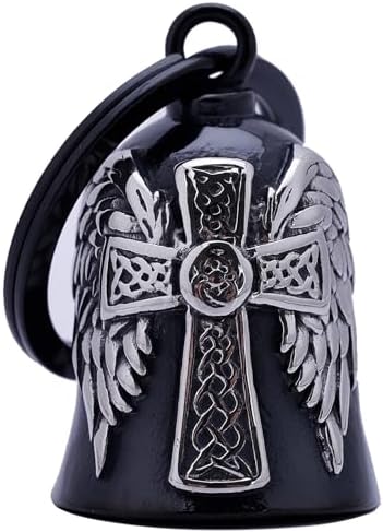 Motorcycle Bells for Men - Stainless Steel with Celtic Cross Design