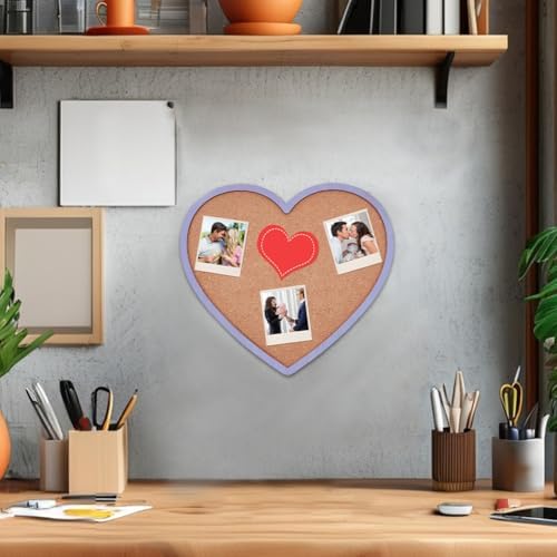 BENECREAT Purple Heart Pin Cork Board Bulletin Display