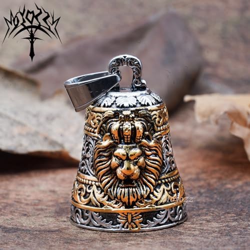 MOYOZZ Royal King Lion Head Motorcycle Bell with Hanger